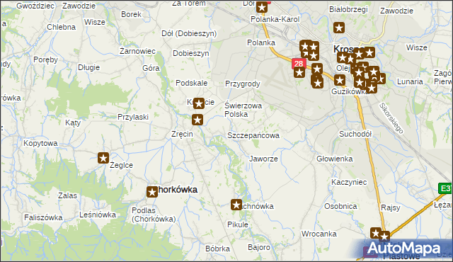 mapa Szczepańcowa, Szczepańcowa na mapie Targeo