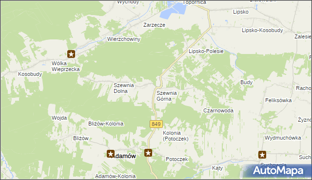 mapa Szewnia Górna, Szewnia Górna na mapie Targeo