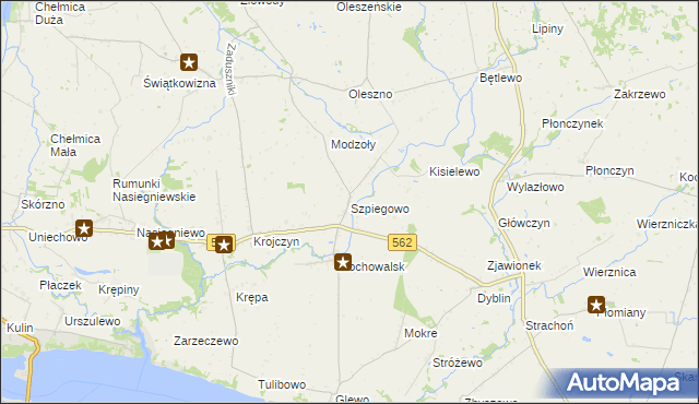 mapa Szpiegowo, Szpiegowo na mapie Targeo