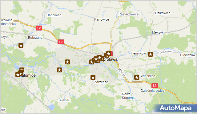 mapa Szprotawa, Szprotawa na mapie Targeo