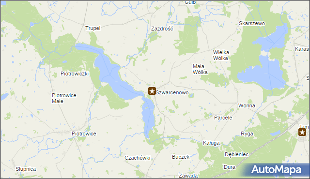 mapa Szwarcenowo, Szwarcenowo na mapie Targeo