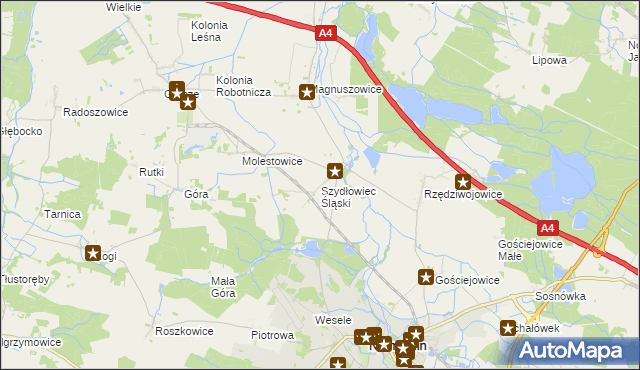 mapa Szydłowiec Śląski, Szydłowiec Śląski na mapie Targeo