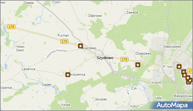 mapa Szydłowo powiat pilski, Szydłowo powiat pilski na mapie Targeo