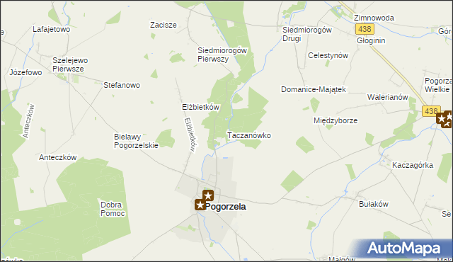 mapa Taczanówko, Taczanówko na mapie Targeo