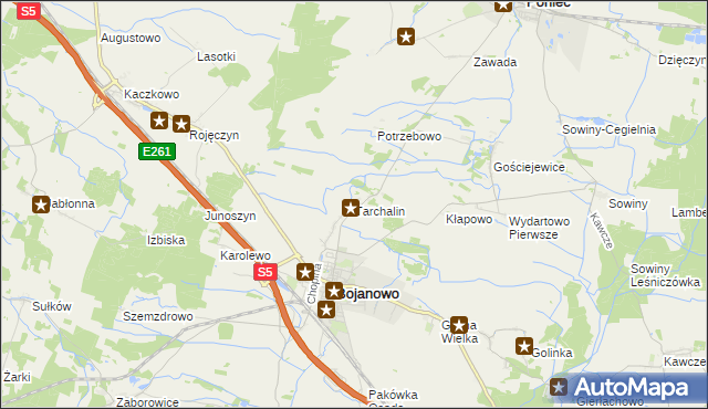 mapa Tarchalin, Tarchalin na mapie Targeo