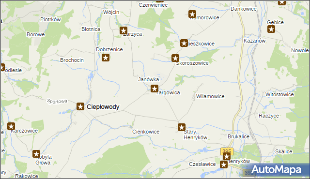 mapa Targowica, Targowica na mapie Targeo