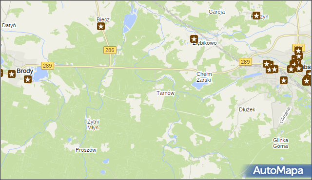 mapa Tarnów gmina Lubsko, Tarnów gmina Lubsko na mapie Targeo