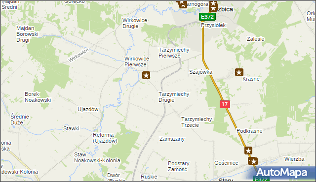 mapa Tarzymiechy Drugie, Tarzymiechy Drugie na mapie Targeo