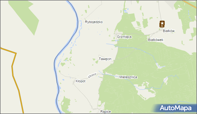 mapa Tawęcin, Tawęcin na mapie Targeo