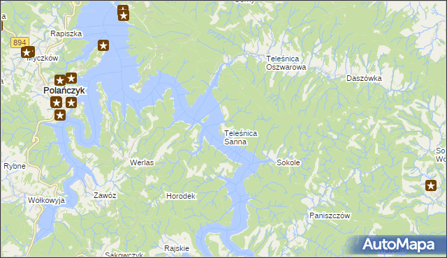 mapa Teleśnica Sanna, Teleśnica Sanna na mapie Targeo