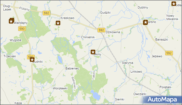 mapa Tołkiny, Tołkiny na mapie Targeo