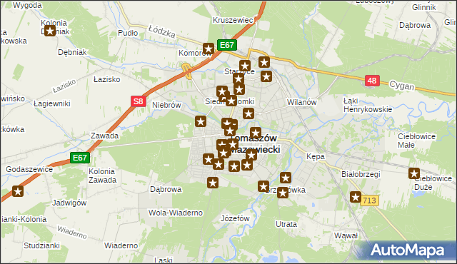 mapa Tomaszów Mazowiecki, Tomaszów Mazowiecki na mapie Targeo