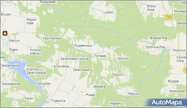 mapa Tomawa, Tomawa na mapie Targeo