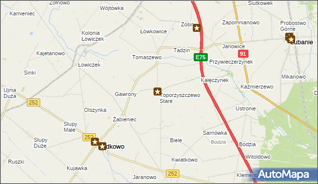 mapa Toporzyszczewo Stare, Toporzyszczewo Stare na mapie Targeo