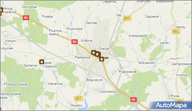mapa Toszek, Toszek na mapie Targeo
