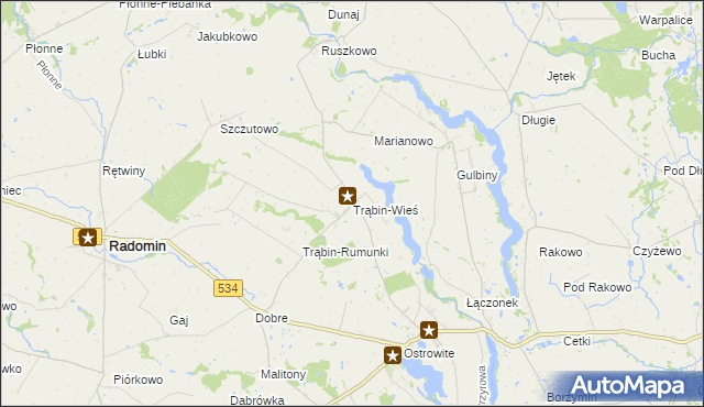 mapa Trąbin-Wieś, Trąbin-Wieś na mapie Targeo