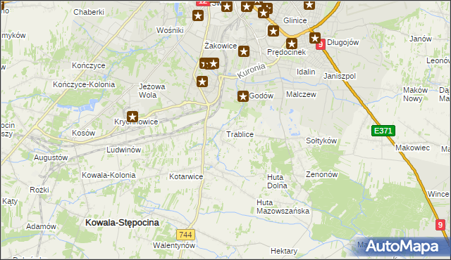 mapa Trablice, Trablice na mapie Targeo