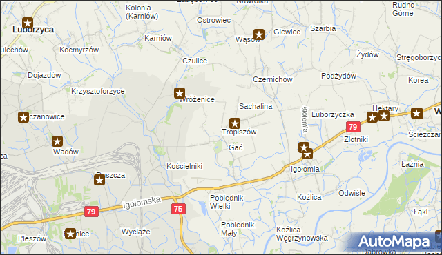 mapa Tropiszów, Tropiszów na mapie Targeo