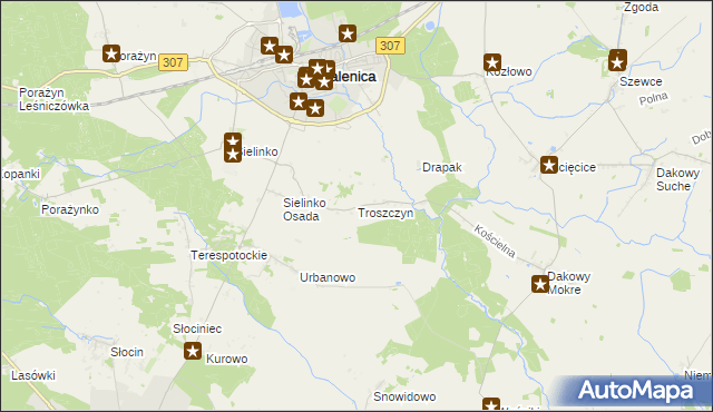 mapa Troszczyn gmina Opalenica, Troszczyn gmina Opalenica na mapie Targeo