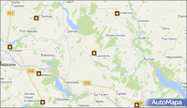 mapa Truszczyny, Truszczyny na mapie Targeo