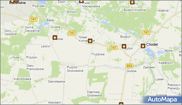 mapa Truszków, Truszków na mapie Targeo