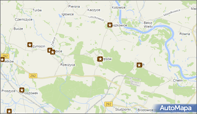 mapa Trzęsów gmina Grębocice, Trzęsów gmina Grębocice na mapie Targeo