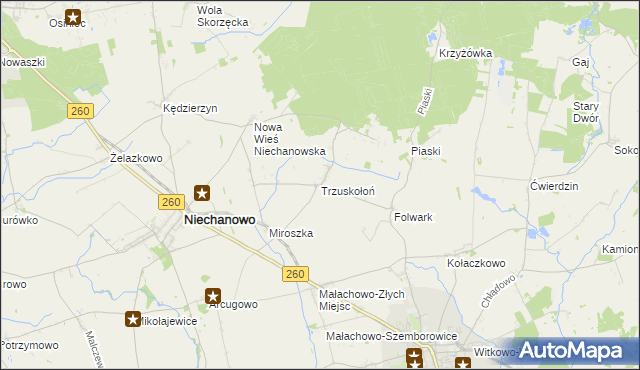 mapa Trzuskołoń, Trzuskołoń na mapie Targeo