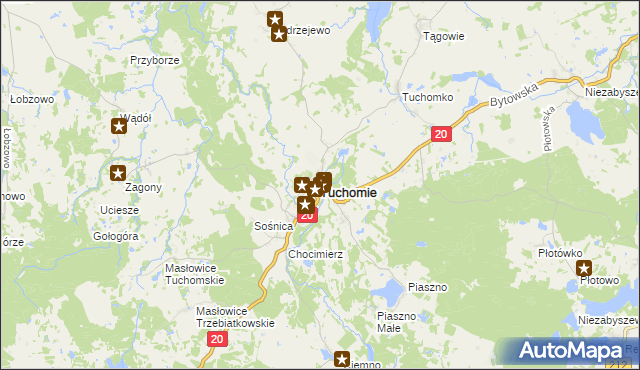 mapa Tuchomie, Tuchomie na mapie Targeo