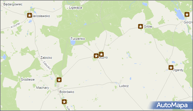 mapa Tuczno gmina Strzelce Krajeńskie, Tuczno gmina Strzelce Krajeńskie na mapie Targeo