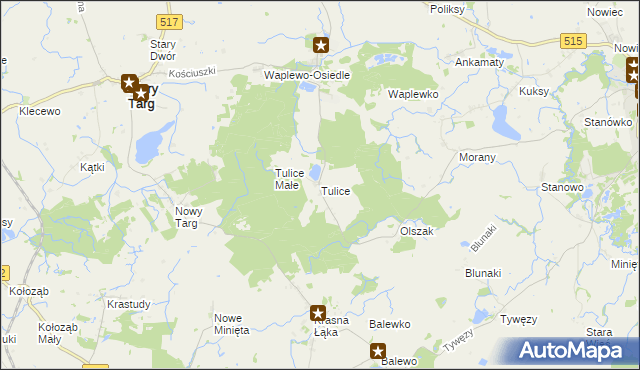 mapa Tulice, Tulice na mapie Targeo