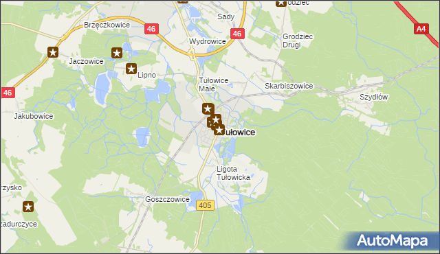 mapa Tułowice powiat opolski, Tułowice powiat opolski na mapie Targeo