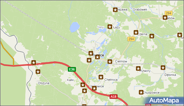 mapa Tuplice, Tuplice na mapie Targeo