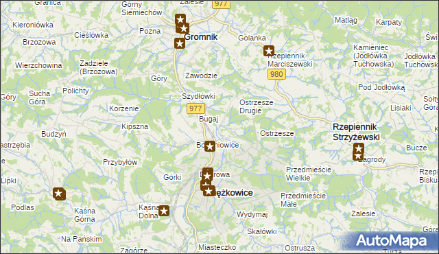 mapa Tursko gmina Ciężkowice, Tursko gmina Ciężkowice na mapie Targeo