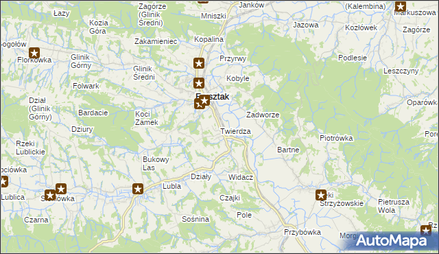 mapa Twierdza, Twierdza na mapie Targeo