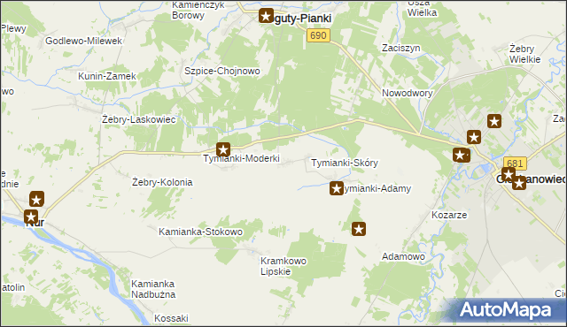 mapa Tymianki-Bucie, Tymianki-Bucie na mapie Targeo