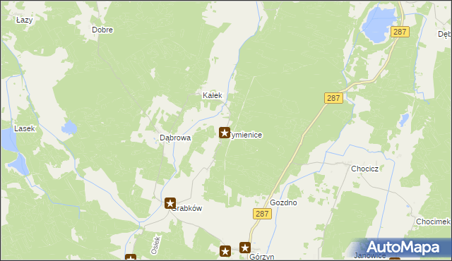 mapa Tymienice gmina Lubsko, Tymienice gmina Lubsko na mapie Targeo
