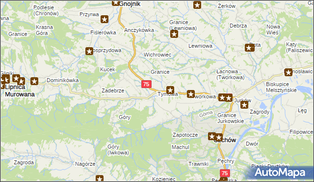 mapa Tymowa gmina Czchów, Tymowa gmina Czchów na mapie Targeo