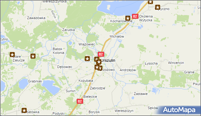 mapa Urszulin powiat włodawski, Urszulin powiat włodawski na mapie Targeo