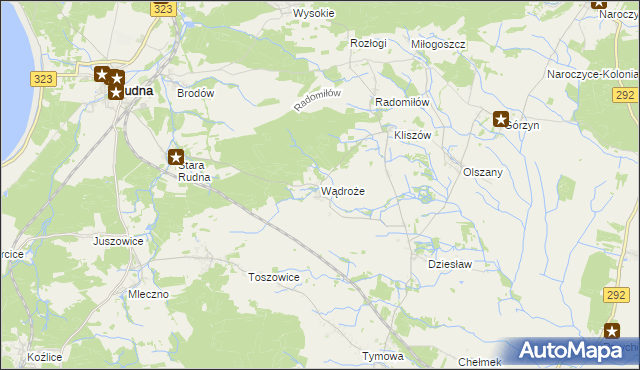 mapa Wądroże, Wądroże na mapie Targeo