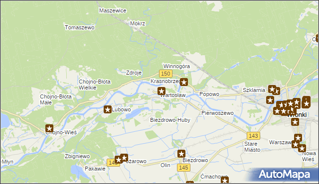 mapa Wartosław, Wartosław na mapie Targeo