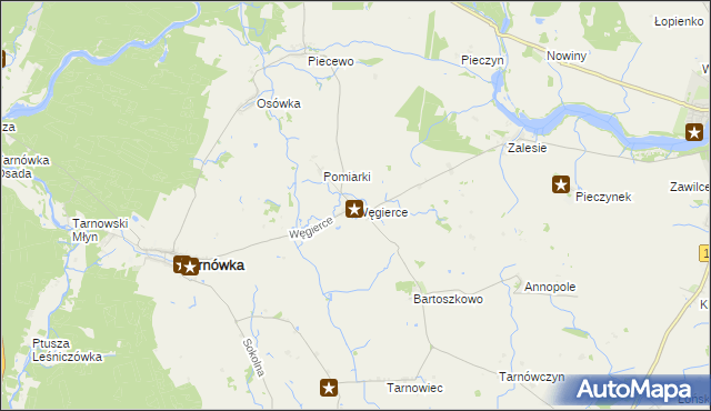 mapa Węgierce gmina Tarnówka, Węgierce gmina Tarnówka na mapie Targeo