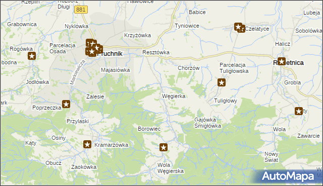 mapa Węgierka, Węgierka na mapie Targeo