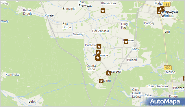 mapa Węglowice, Węglowice na mapie Targeo