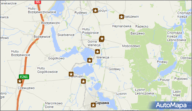 mapa Wenecja gmina Żnin, Wenecja gmina Żnin na mapie Targeo