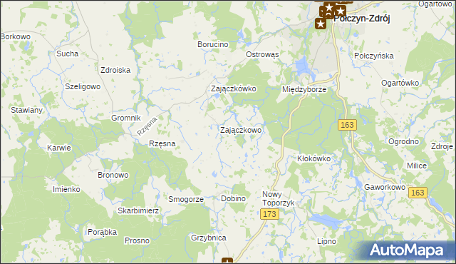 mapa Widów gmina Połczyn-Zdrój, Widów gmina Połczyn-Zdrój na mapie Targeo