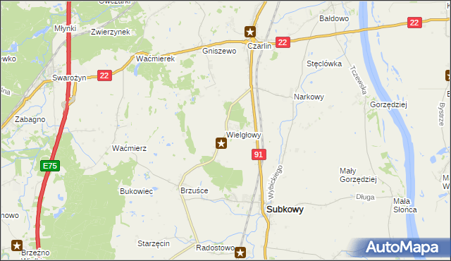 mapa Wielgłowy, Wielgłowy na mapie Targeo