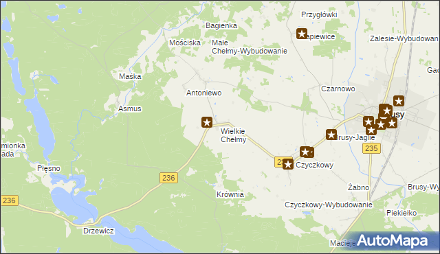 mapa Wielkie Chełmy, Wielkie Chełmy na mapie Targeo