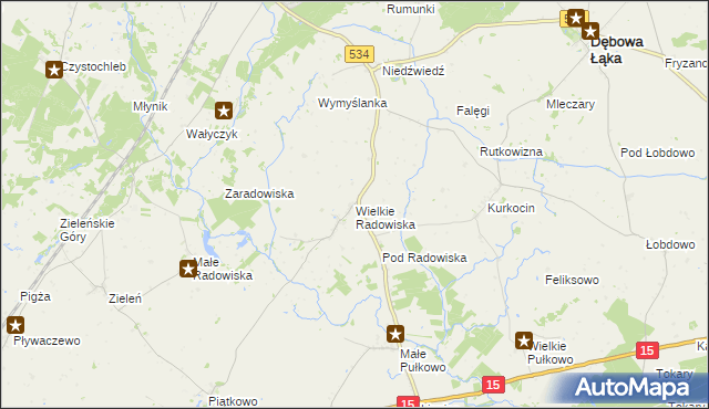 mapa Wielkie Radowiska, Wielkie Radowiska na mapie Targeo