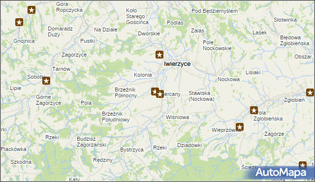 mapa Wiercany, Wiercany na mapie Targeo