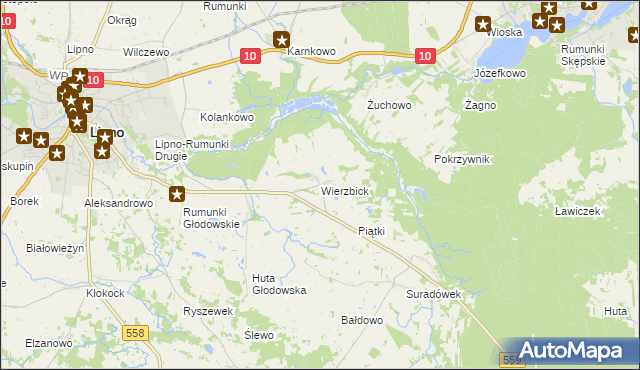 mapa Wierzbick, Wierzbick na mapie Targeo
